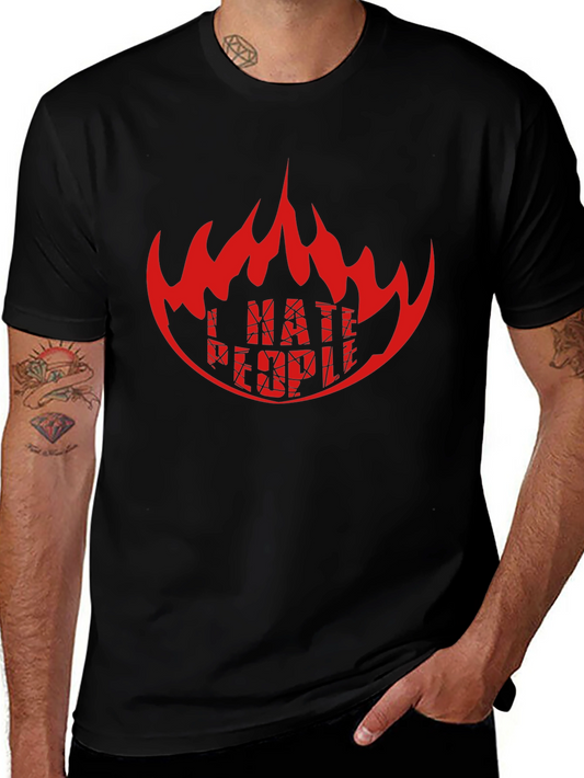 I HATE PEOPLE Graphic Tee - Black Crew Neck T-Shirt