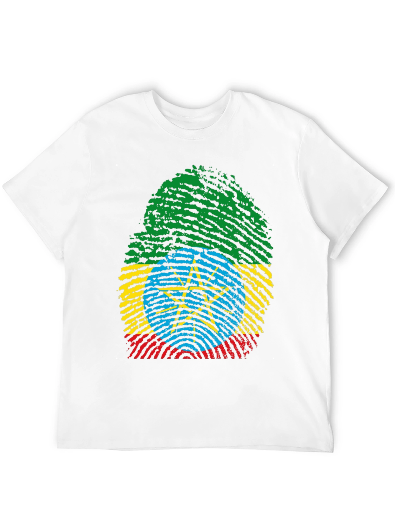 Ethiopia Flag Fingerprint T-Shirt