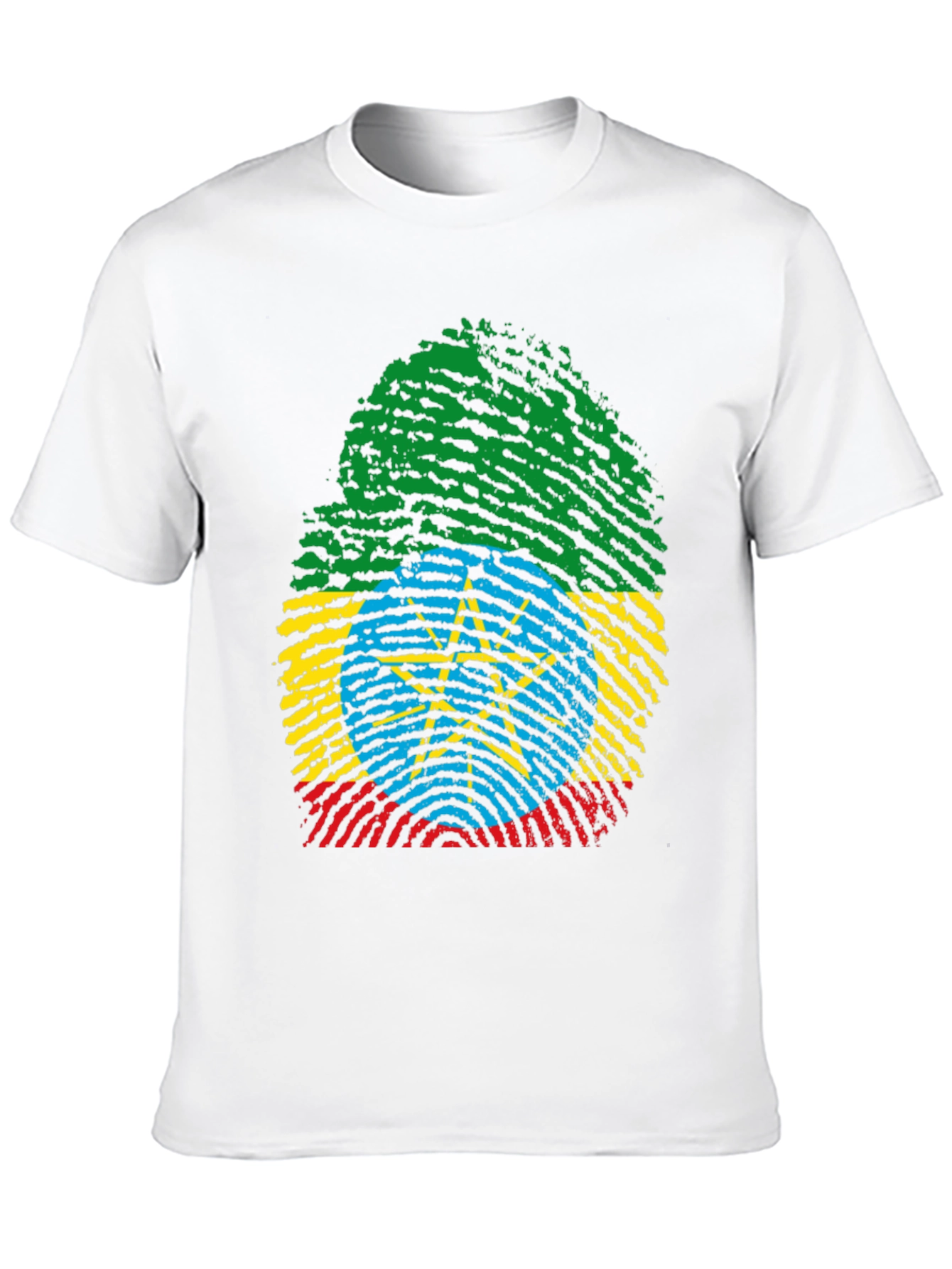 Ethiopia Flag Fingerprint T-Shirt