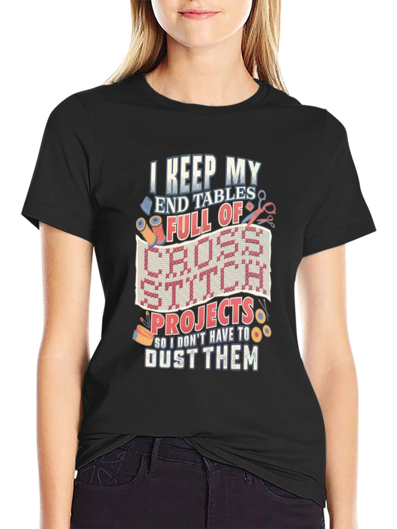 Cross Stitch Lover T-Shirt - Keep End Tables Full