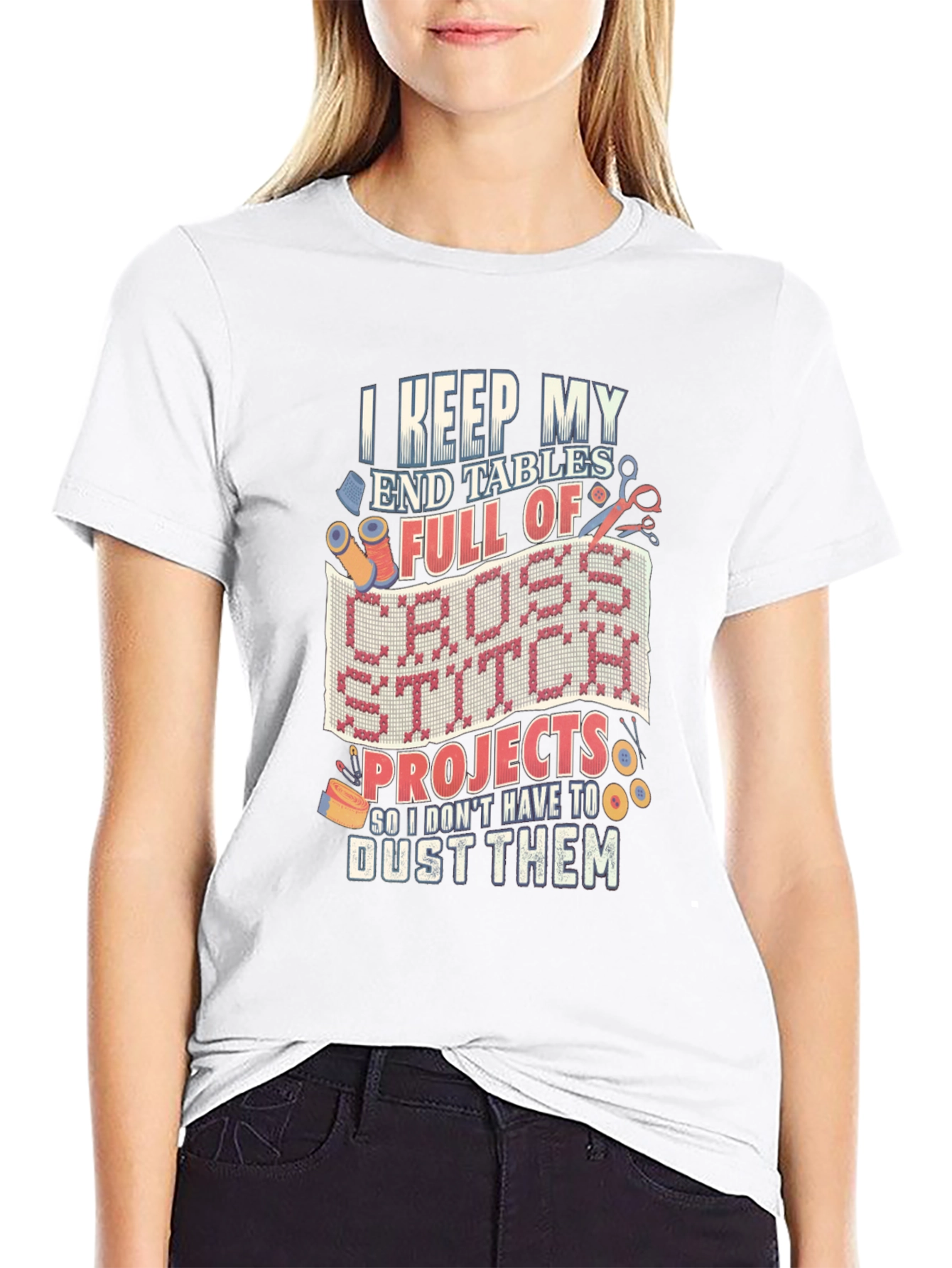 Cross Stitch Lover T-Shirt - Keep End Tables Full