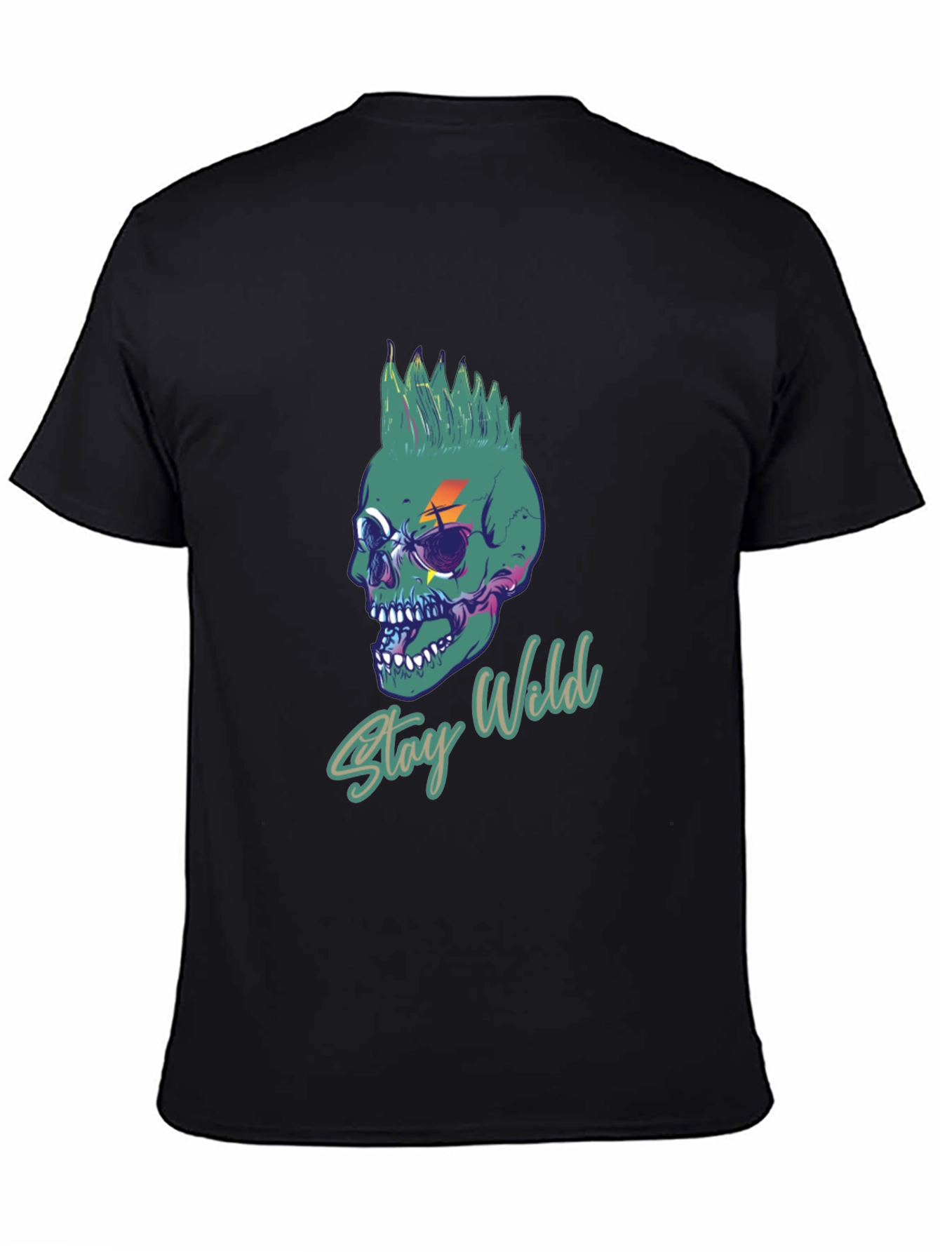 Stay Wild Punk Skull Graphic Tee