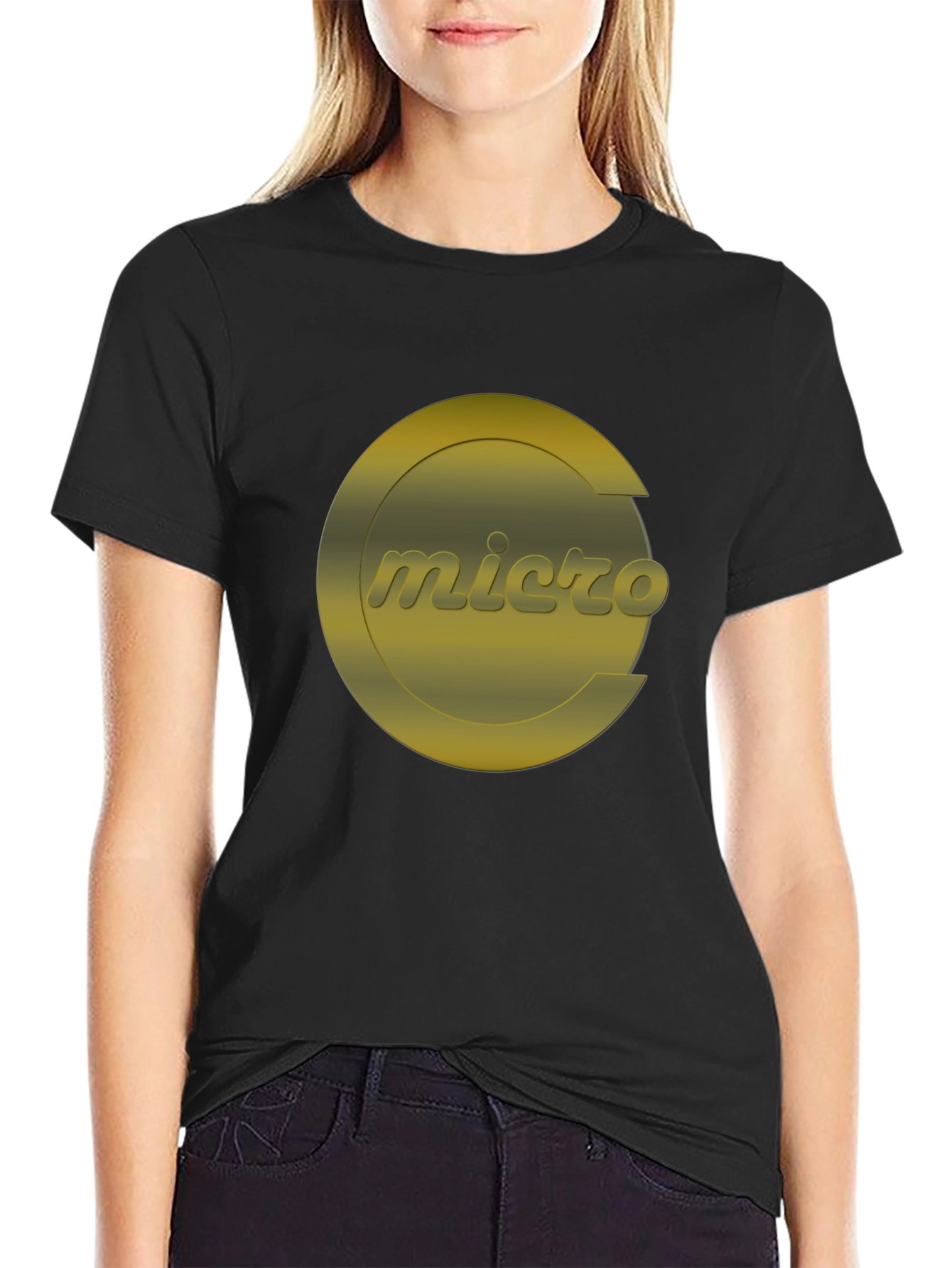 Micro Graphic T-Shirt - Black Crew Neck Tee