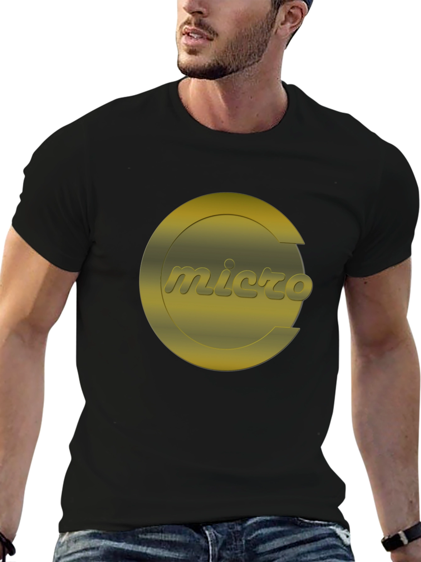 Micro Graphic T-Shirt - Black Crew Neck Tee