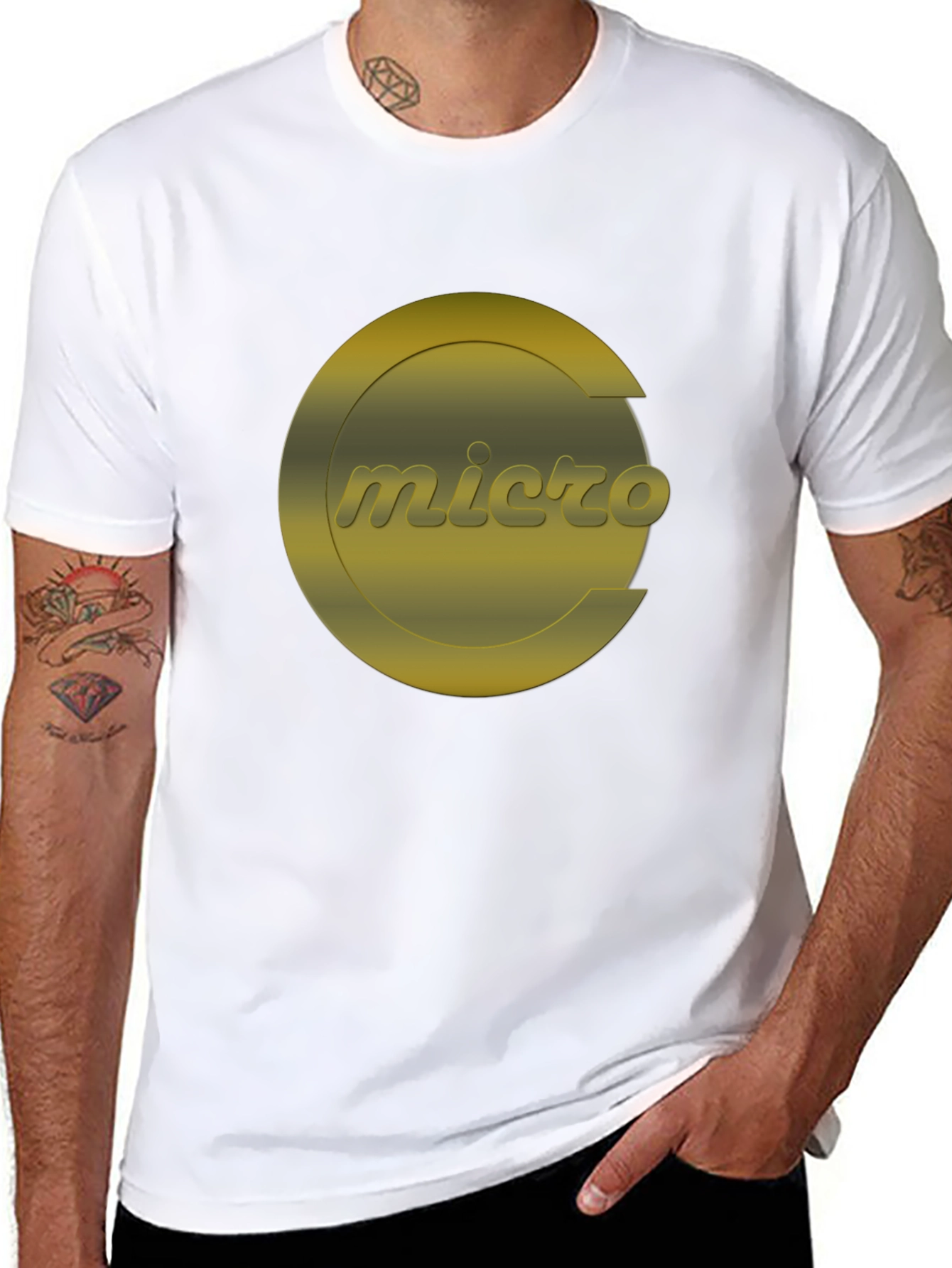 Micro Graphic T-Shirt - Black Crew Neck Tee