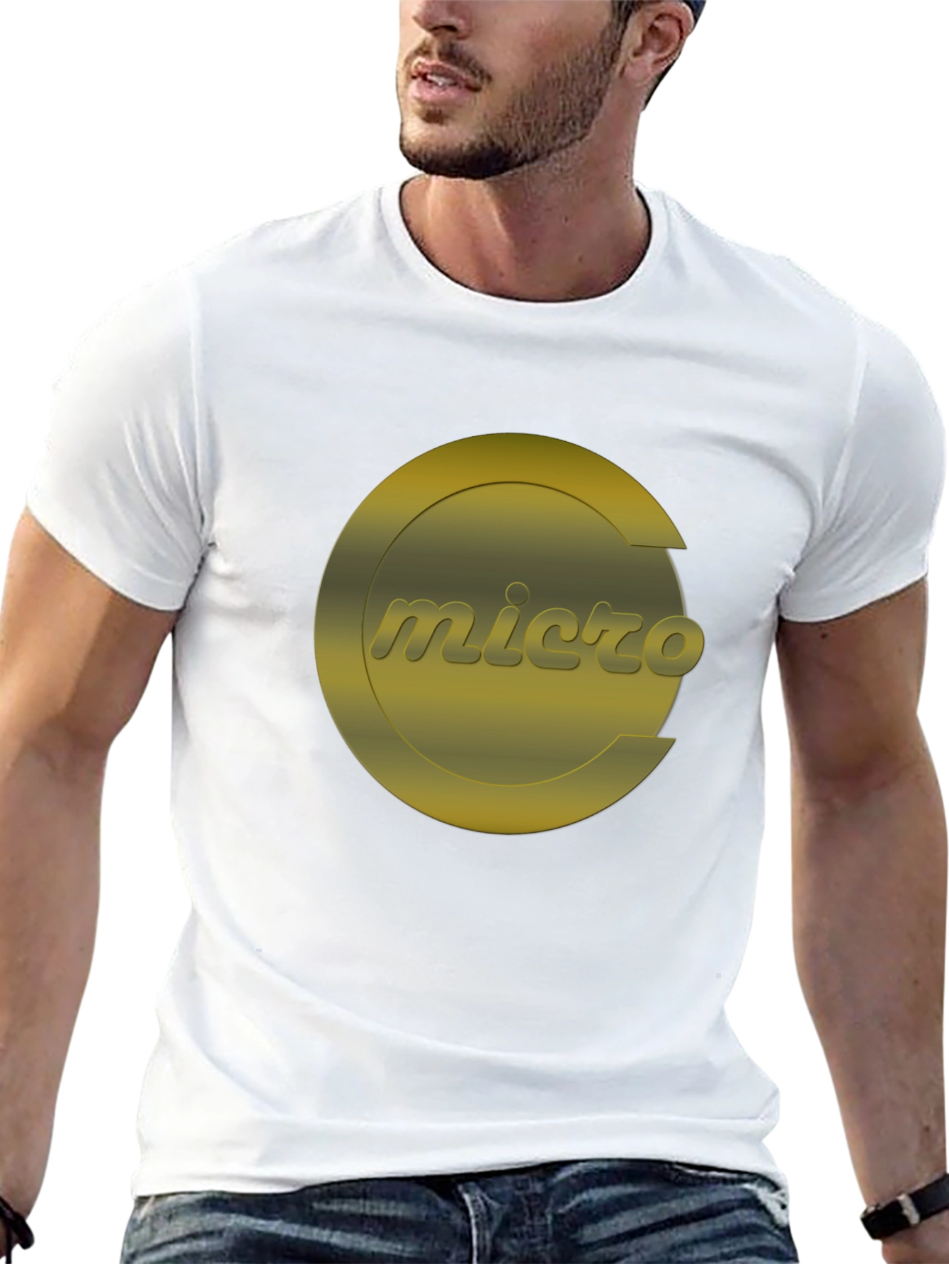 Micro Graphic T-Shirt - Black Crew Neck Tee
