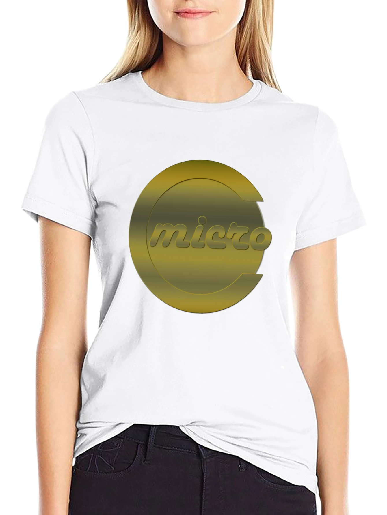 Micro Graphic T-Shirt - Black Crew Neck Tee