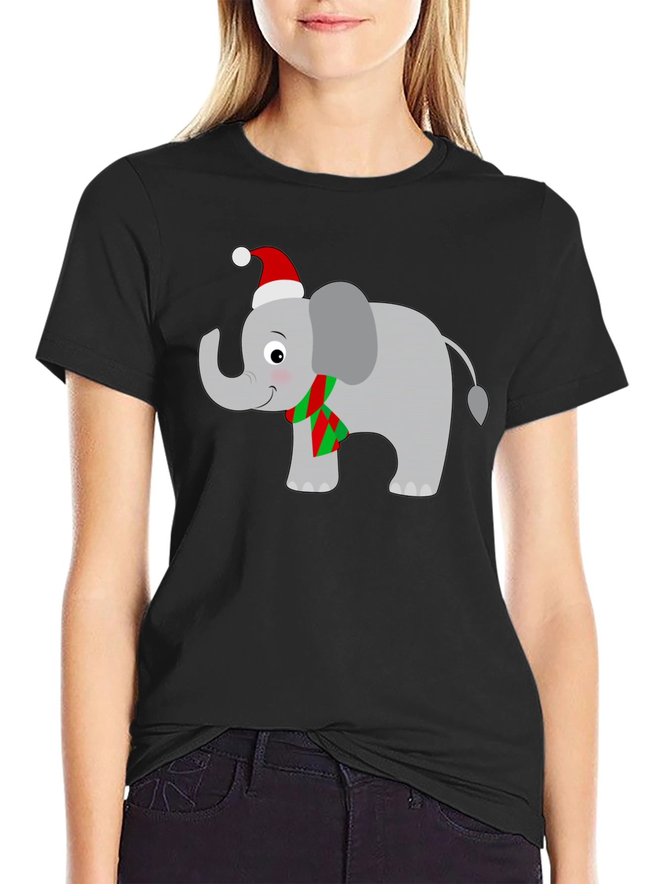 Festive Elephant T-Shirt - Holiday Cheer!
