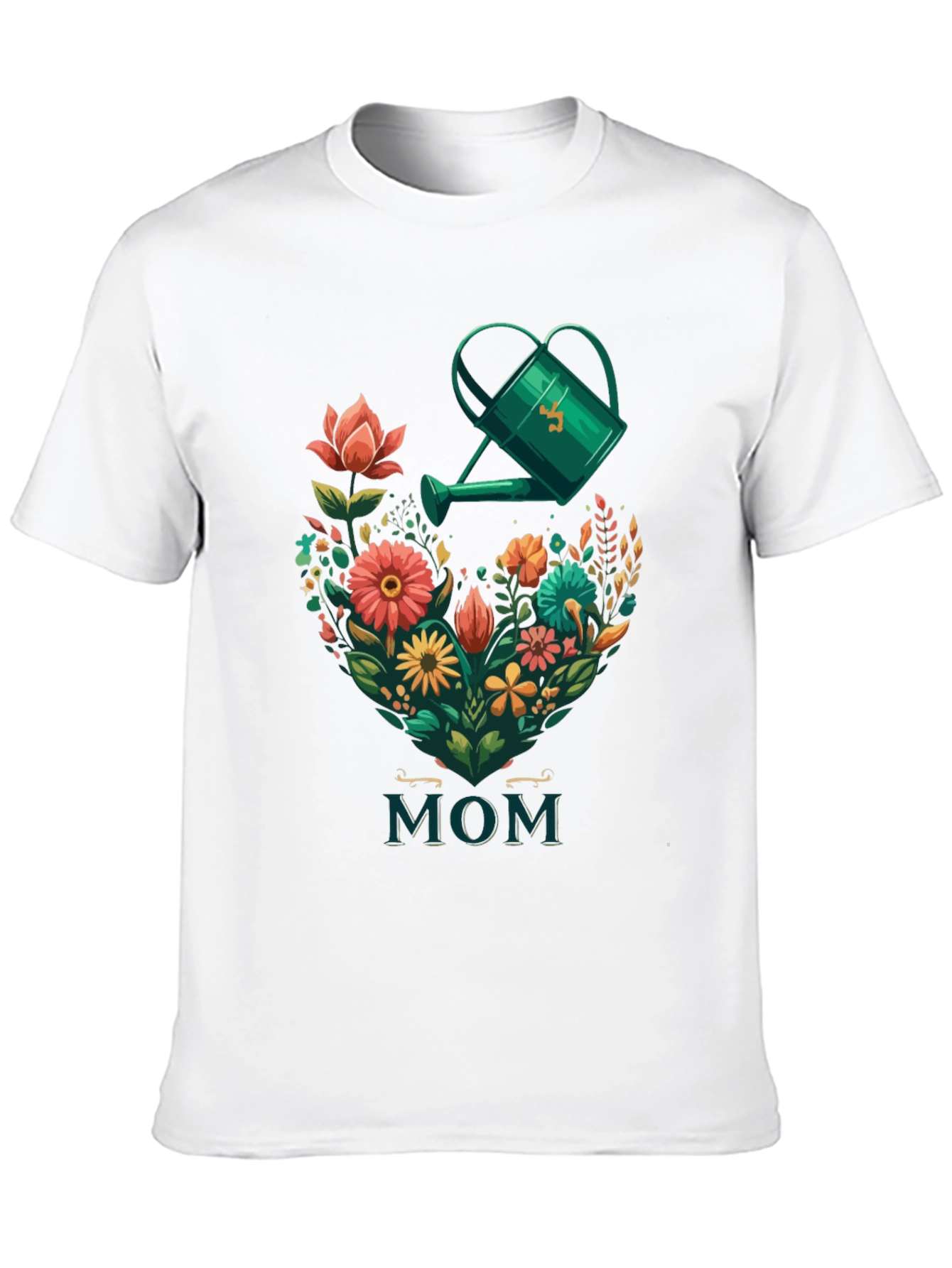 Floral Heart MOM Graphic Tee - Gardening Gift