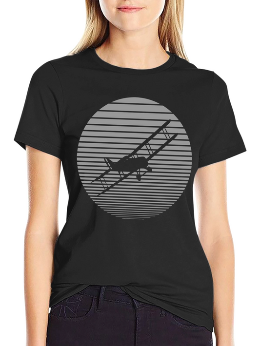 Vintage Airplane T-Shirt - Retro Style Black Tee