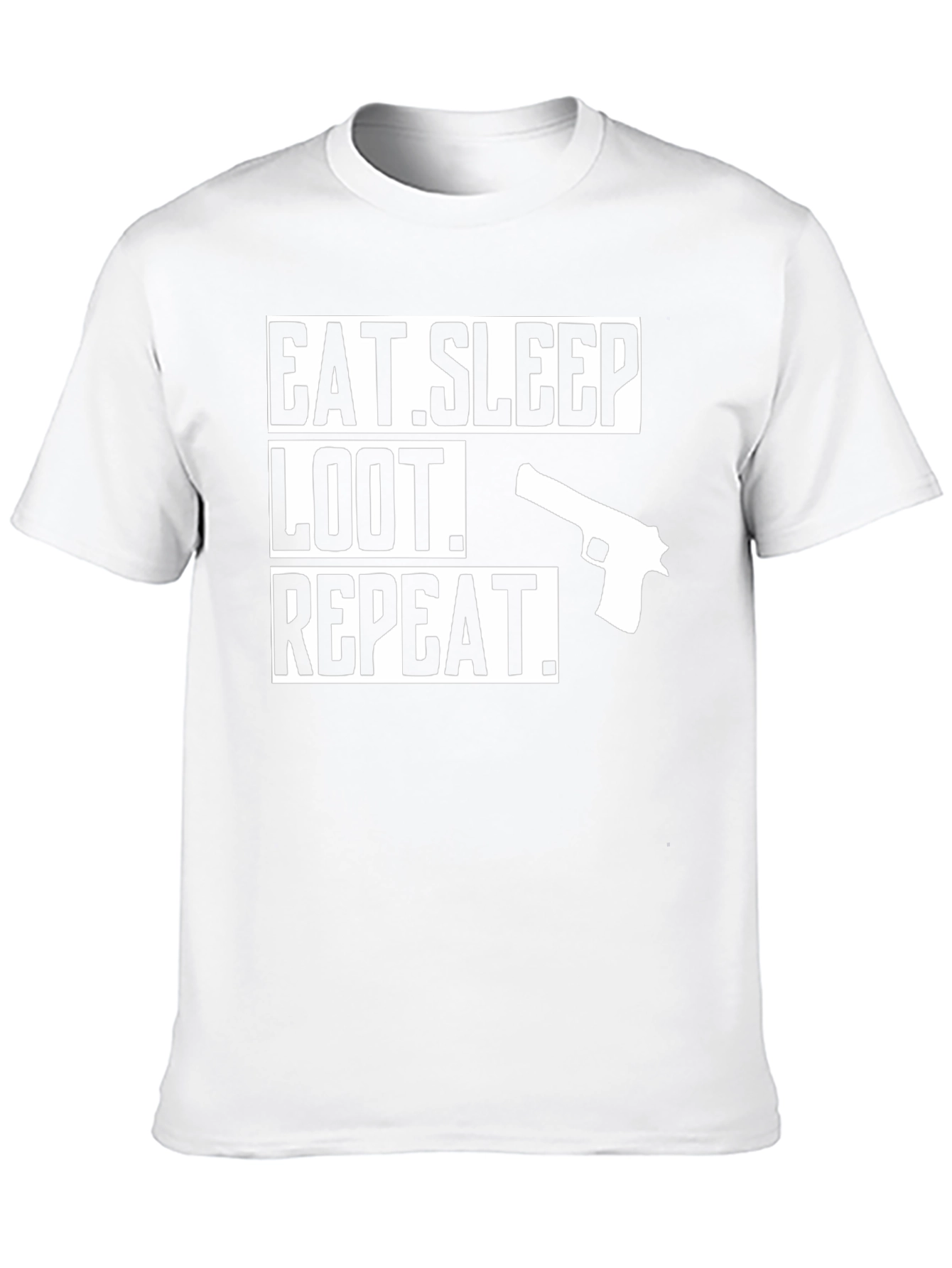 Eat Sleep Loot Repeat Gun Graphic T-Shirt
