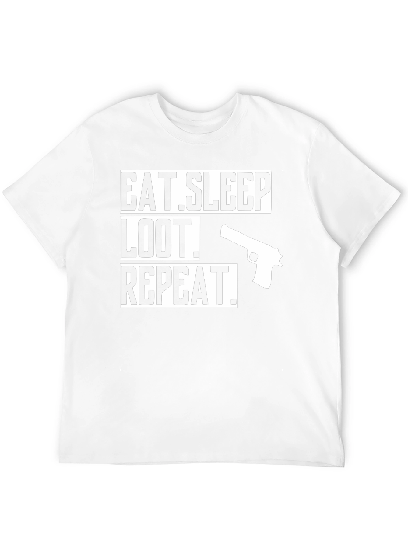 Eat Sleep Loot Repeat Gun Graphic T-Shirt