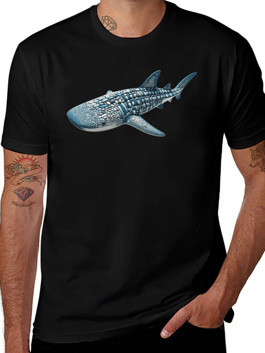 Whale Shark Graphic Tee - Black Cotton T-Shirt