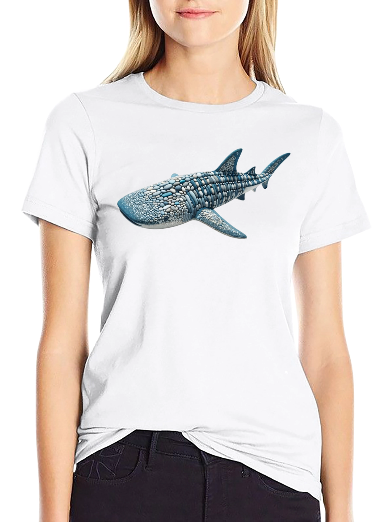 Whale Shark Graphic Tee - Black Cotton T-Shirt