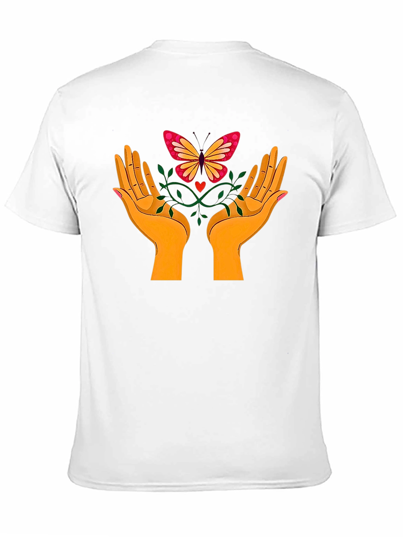Butterfly Hands Graphic Tee - Black Cotton T-Shirt