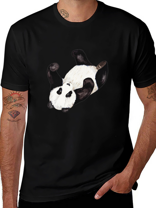 Upside Down Panda Black T-Shirt