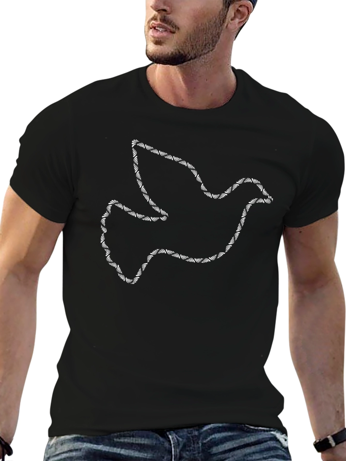 Dove Barbed Wire Graphic Tee - Black