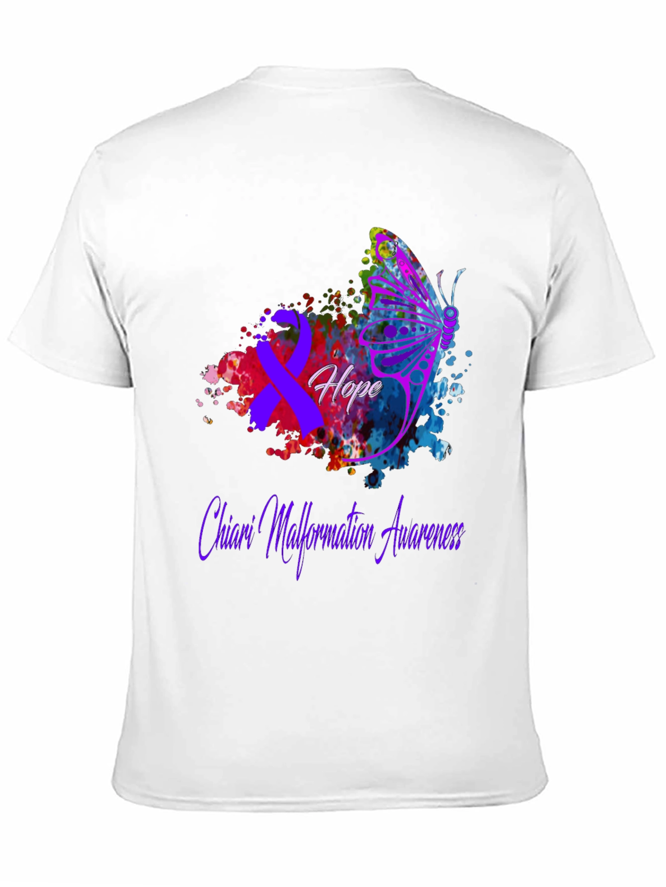 Chiari Malformation Awareness T-Shirt Hope Butterfly
