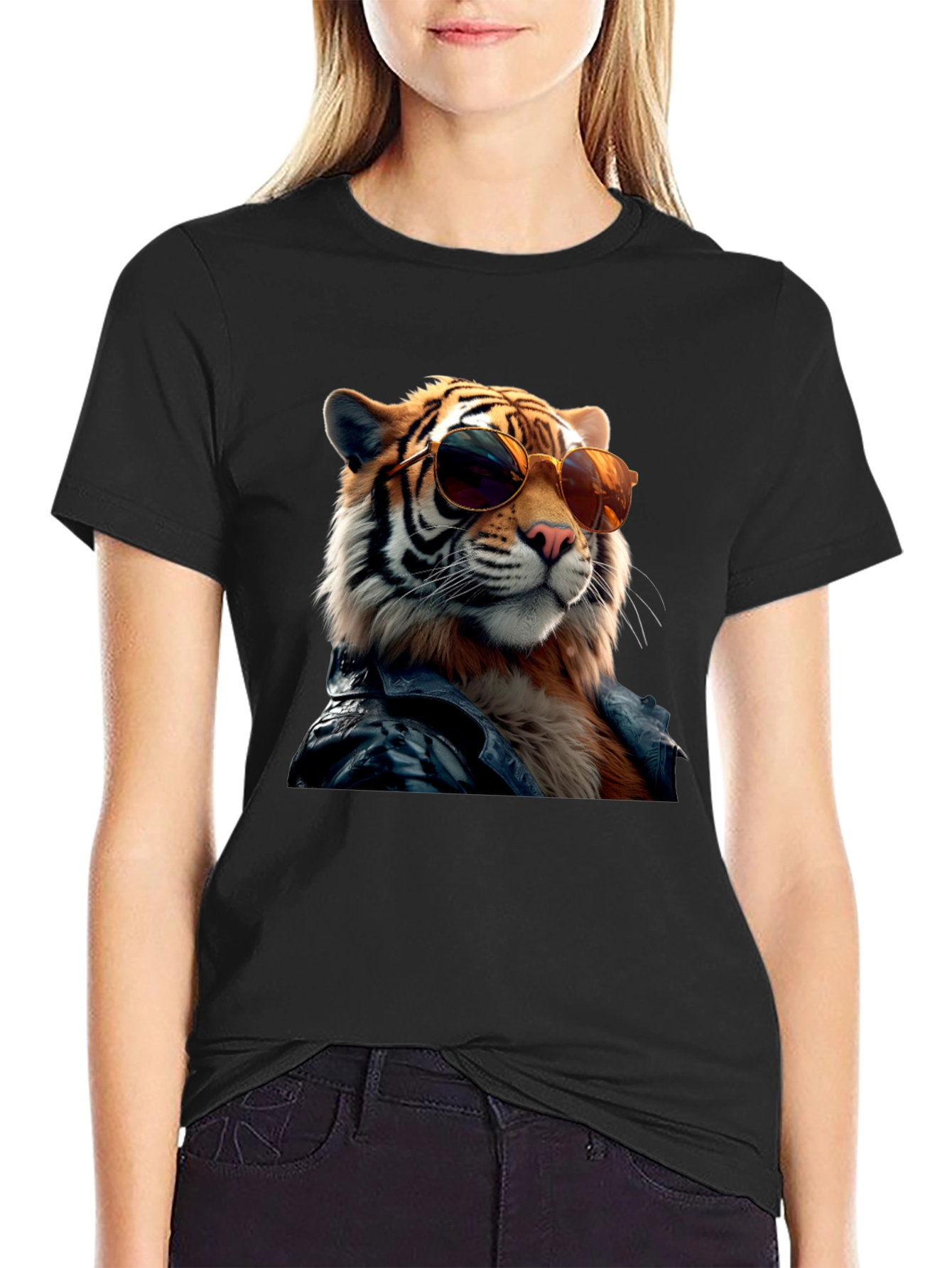 Cool Tiger Graphic Tee - Black T-Shirt
