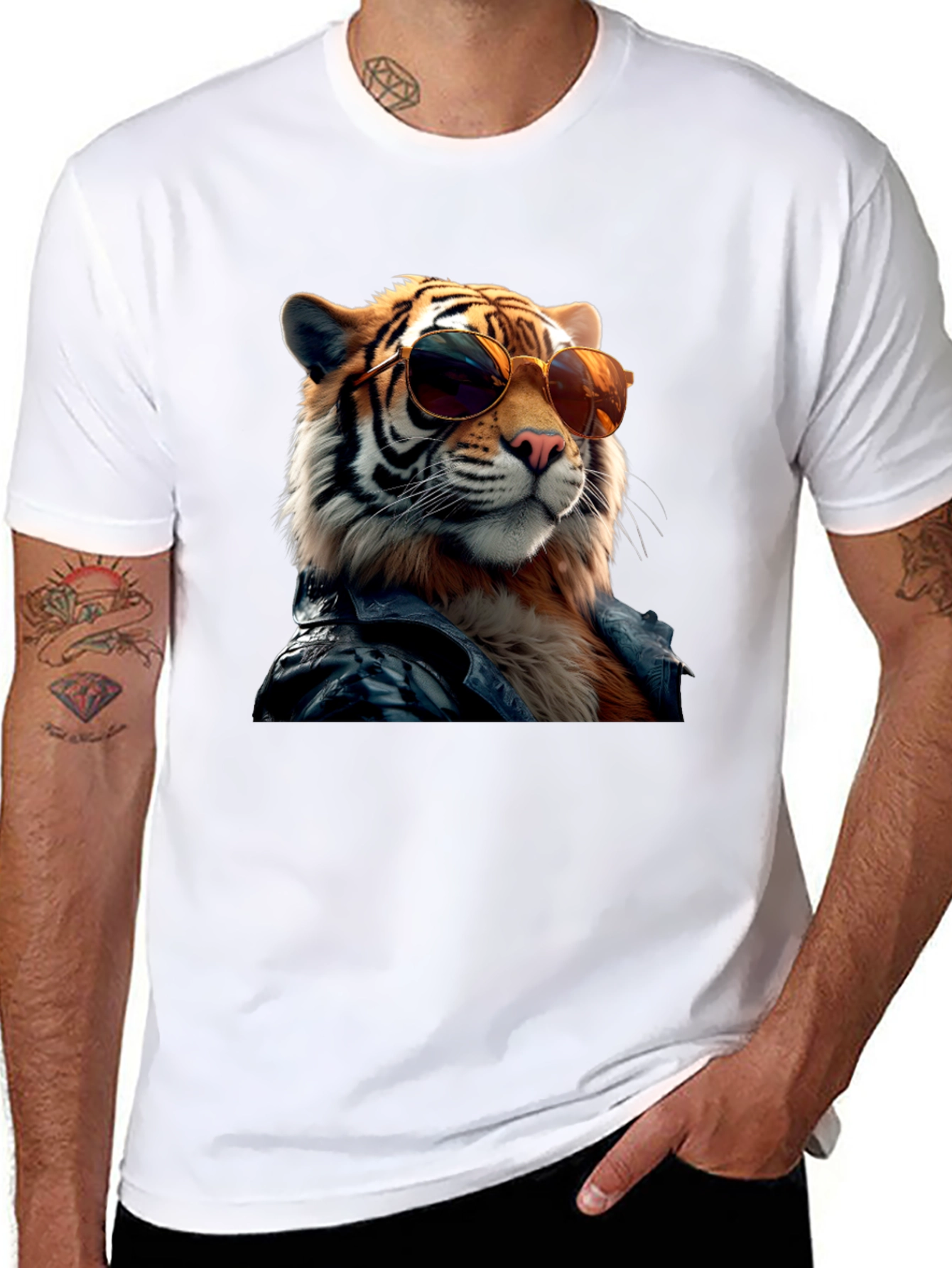 Cool Tiger Graphic Tee - Black T-Shirt