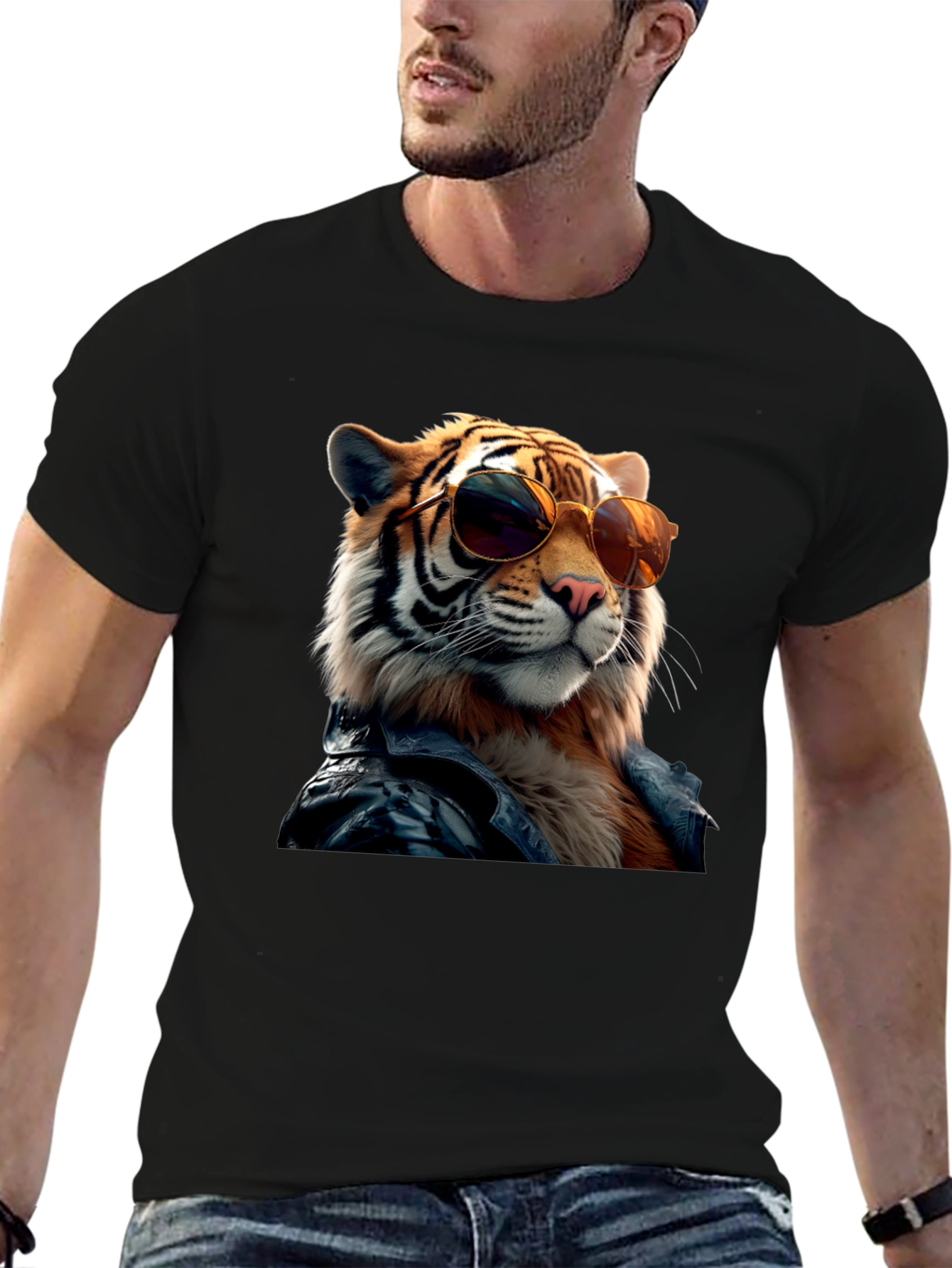 Cool Tiger Graphic Tee - Black T-Shirt