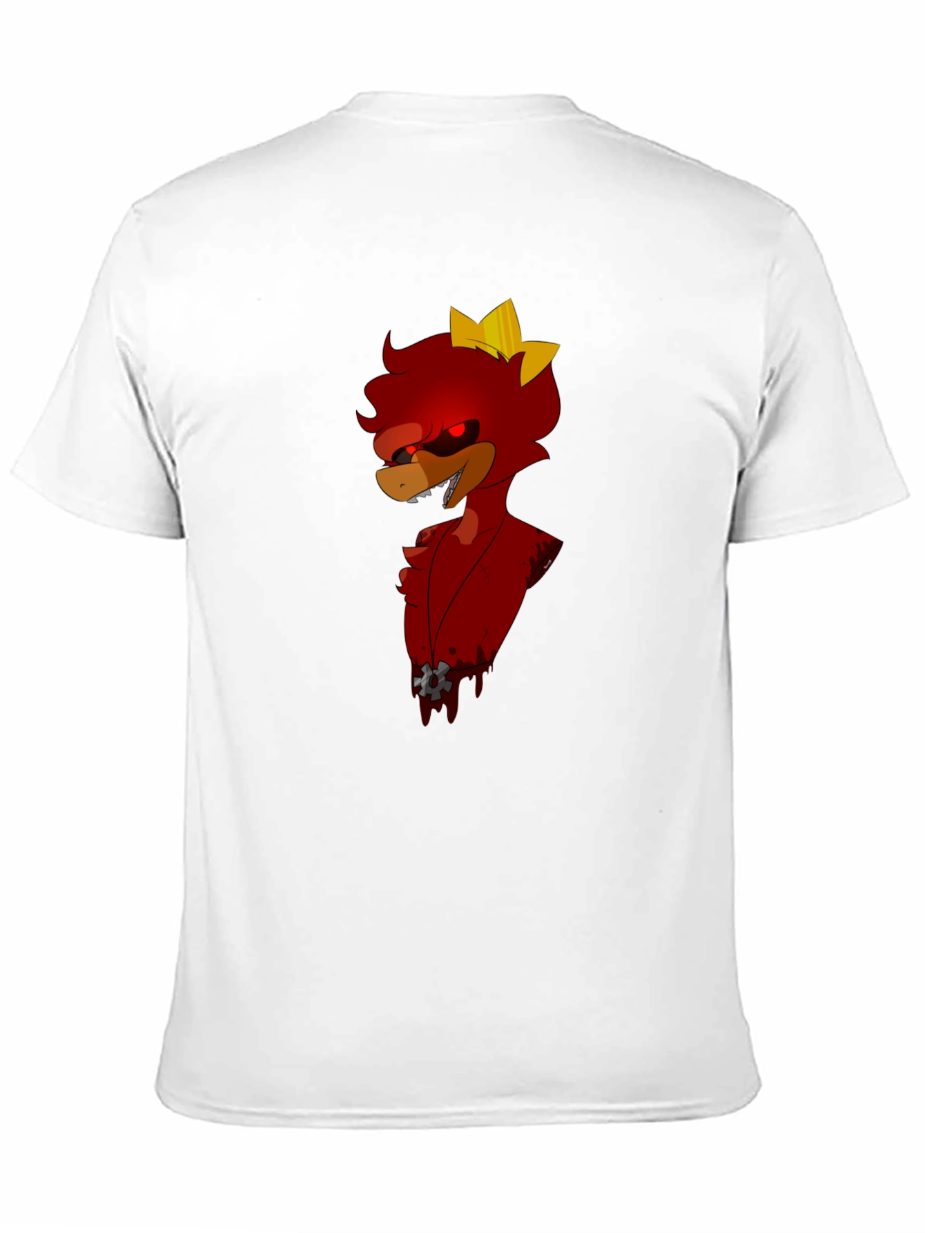 Red Cartoon Character Black T-Shirt