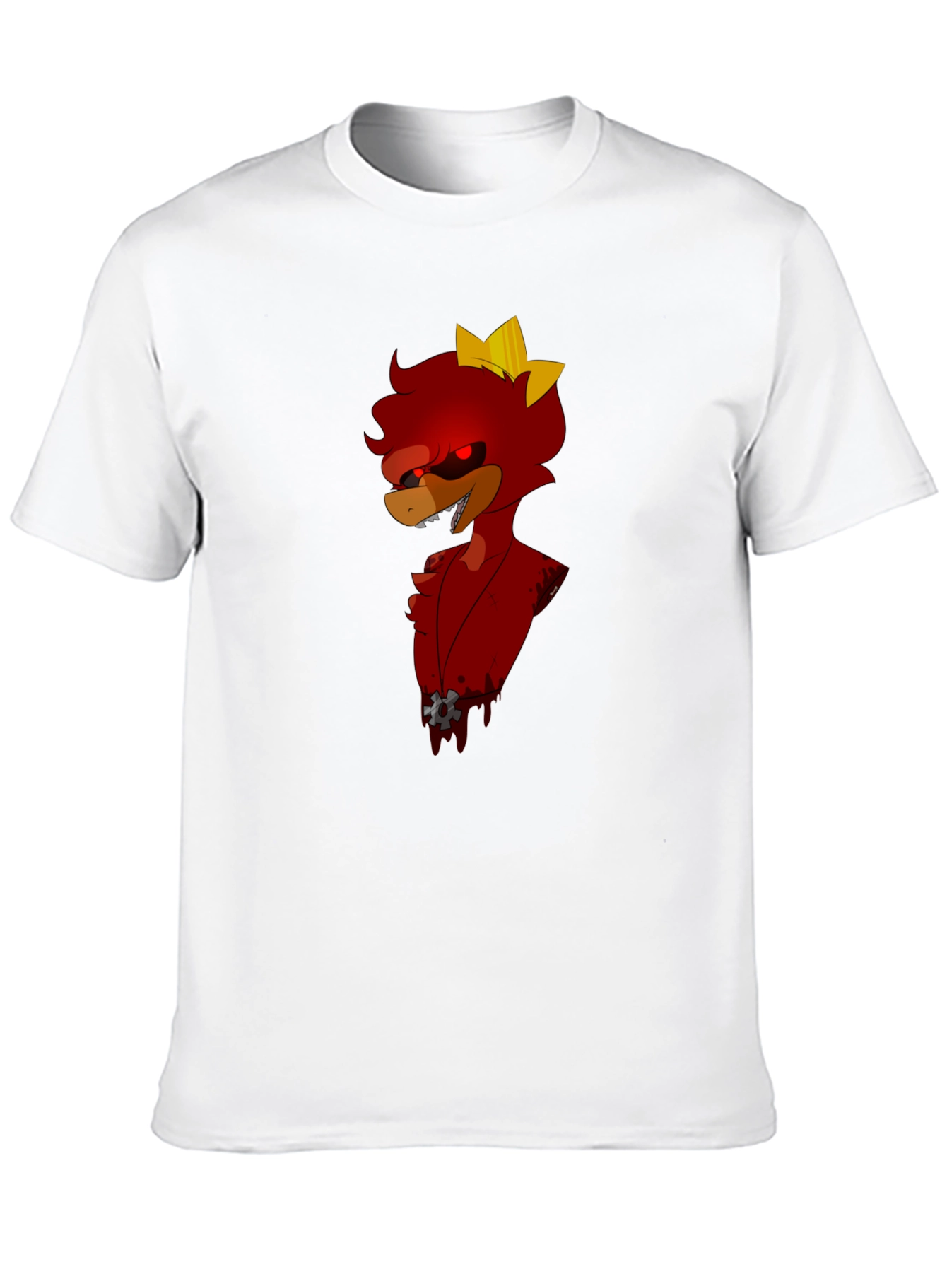 Red Cartoon Character Black T-Shirt