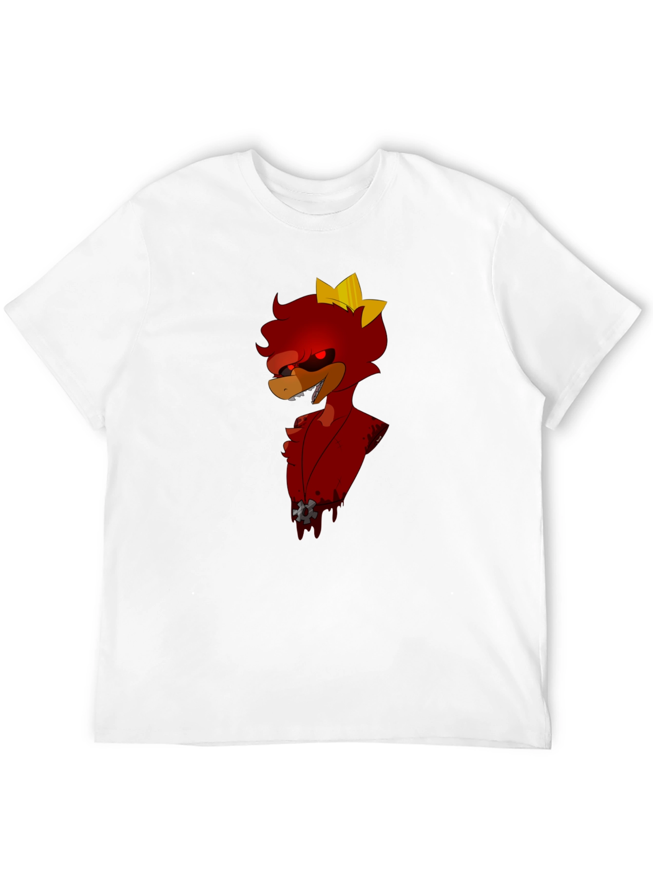 Red Cartoon Character Black T-Shirt