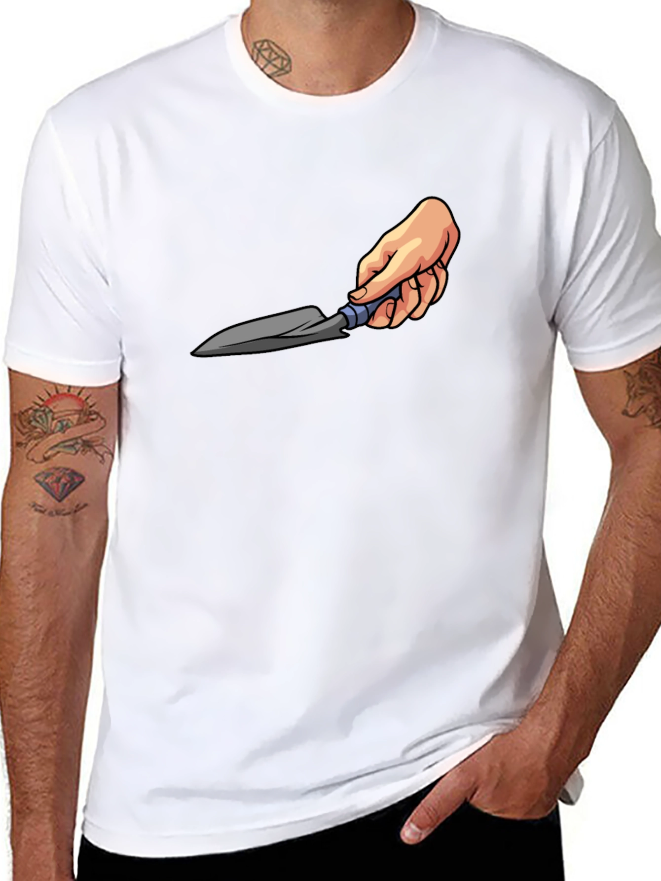 Gardening Trowel Graphic Tee - Black Cotton T-Shirt