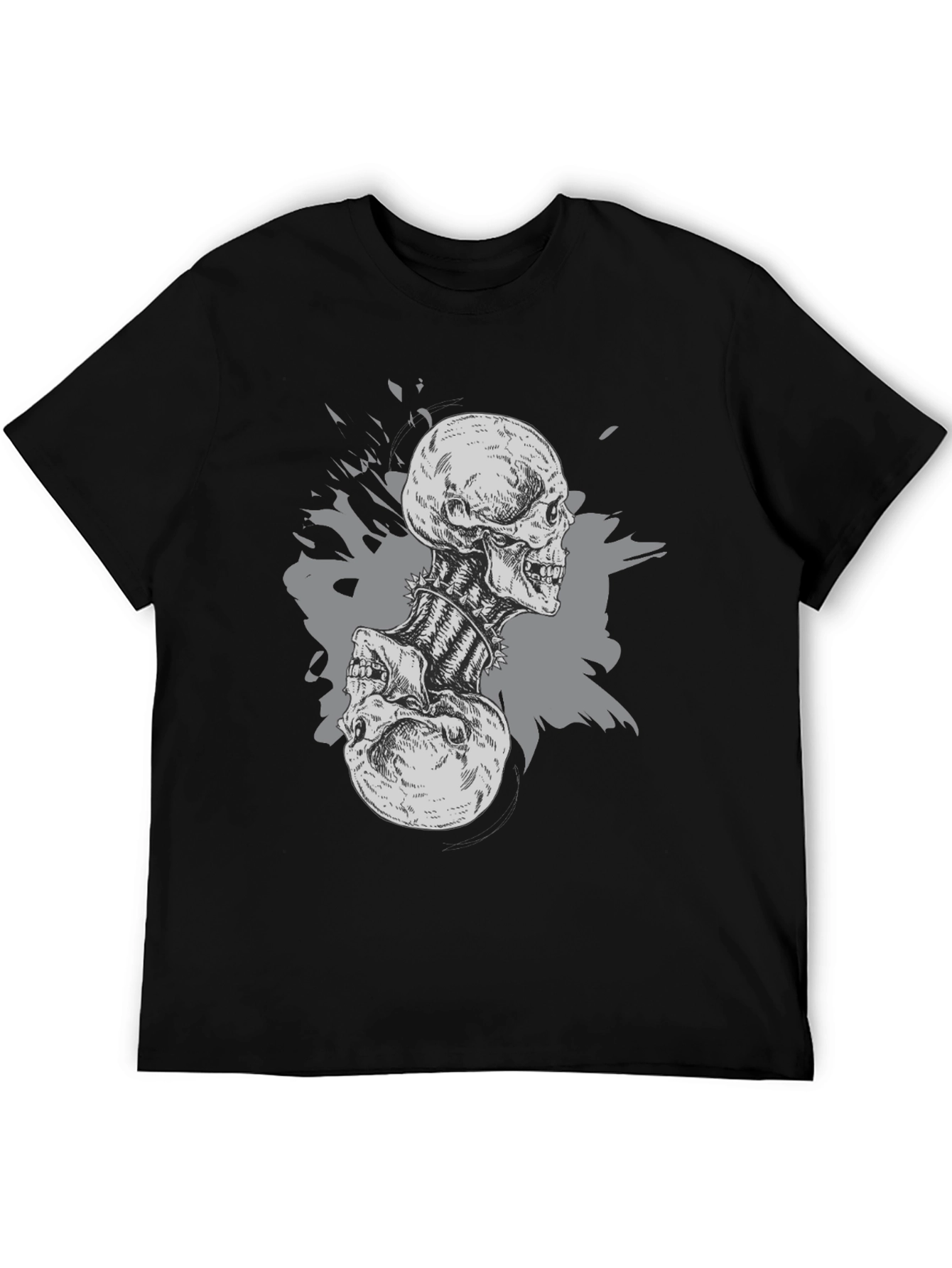 Skull Graphic Print Black T-Shirt