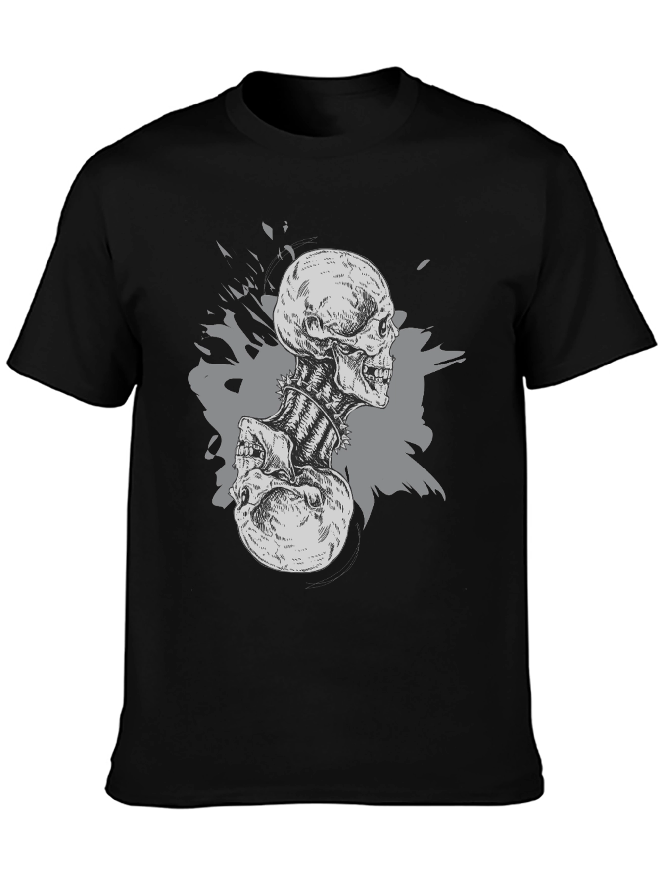 Skull Graphic Print Black T-Shirt