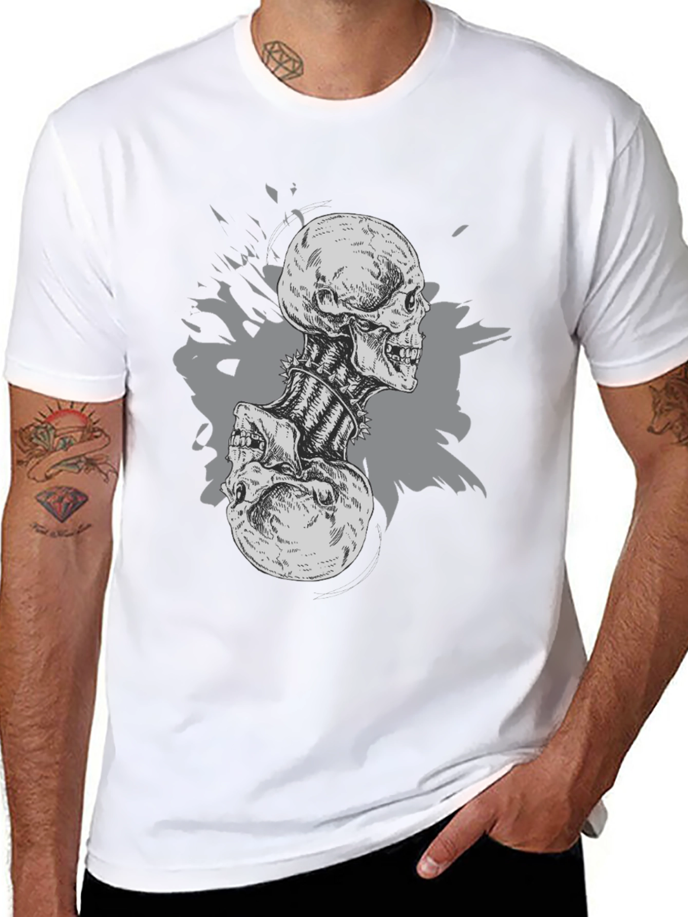 Skull Graphic Print Black T-Shirt