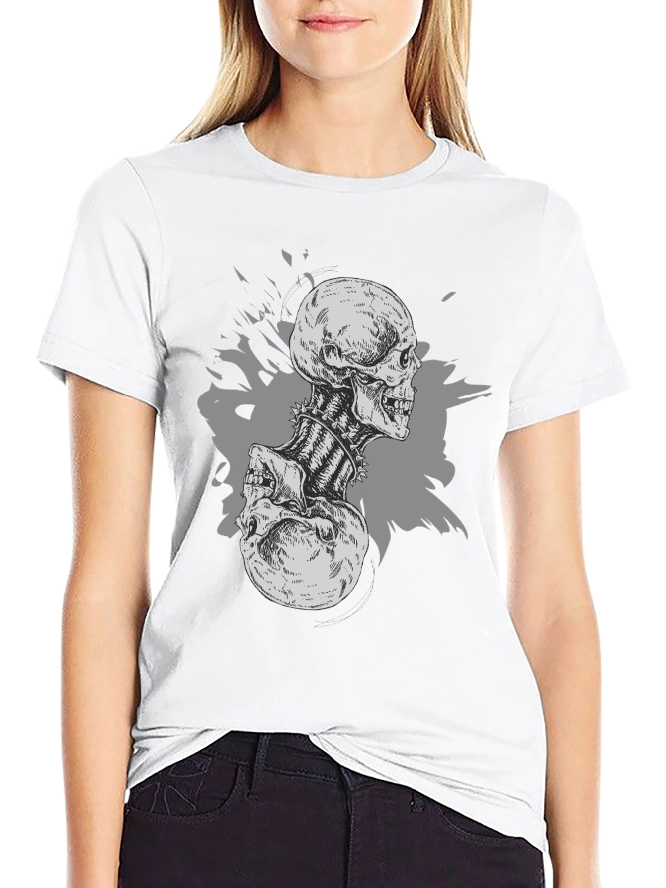Skull Graphic Print Black T-Shirt