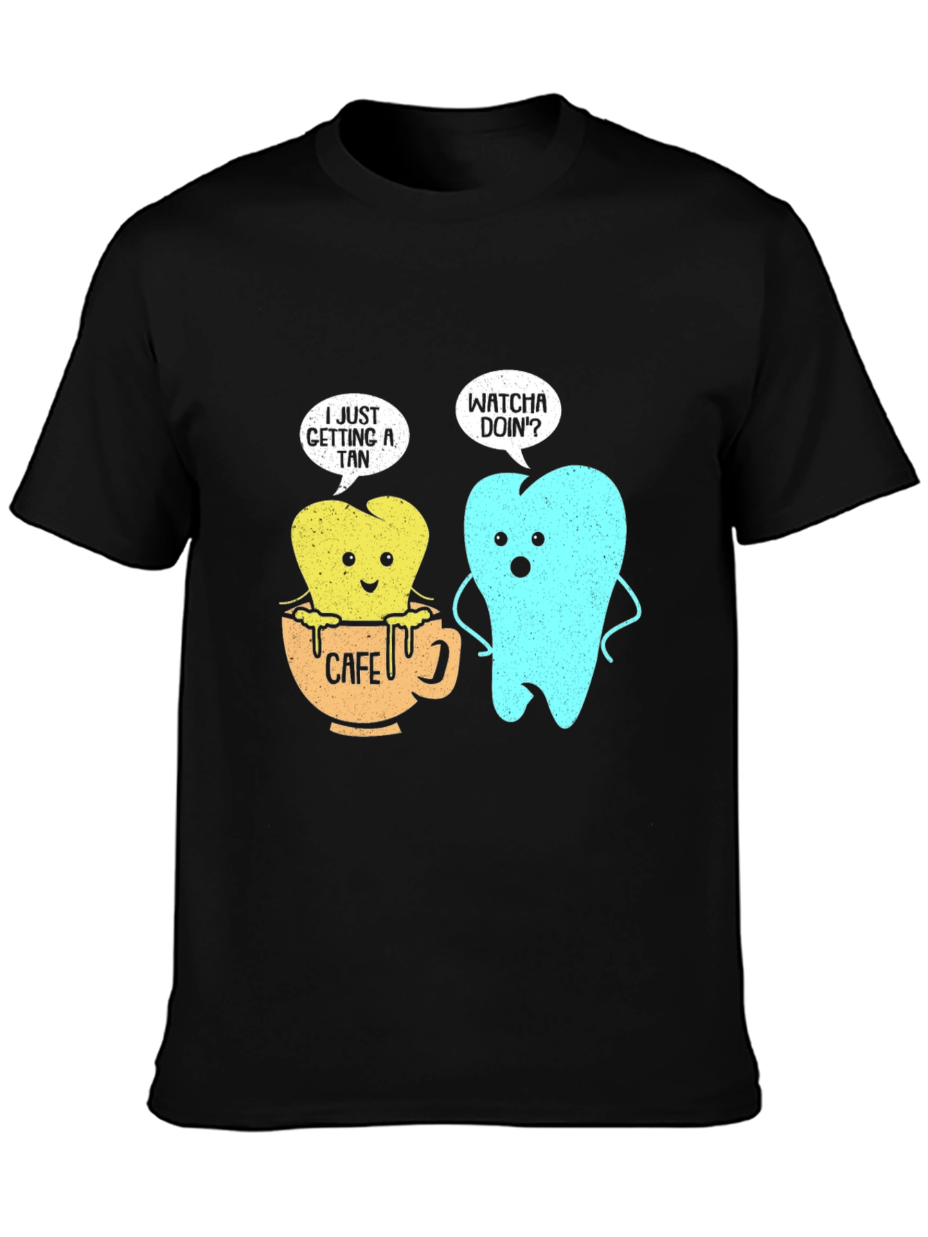 Funny Tooth Cafe Au Tan Graphic T-Shirt