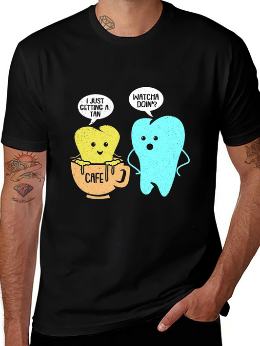Funny Tooth Cafe Au Tan Graphic T-Shirt