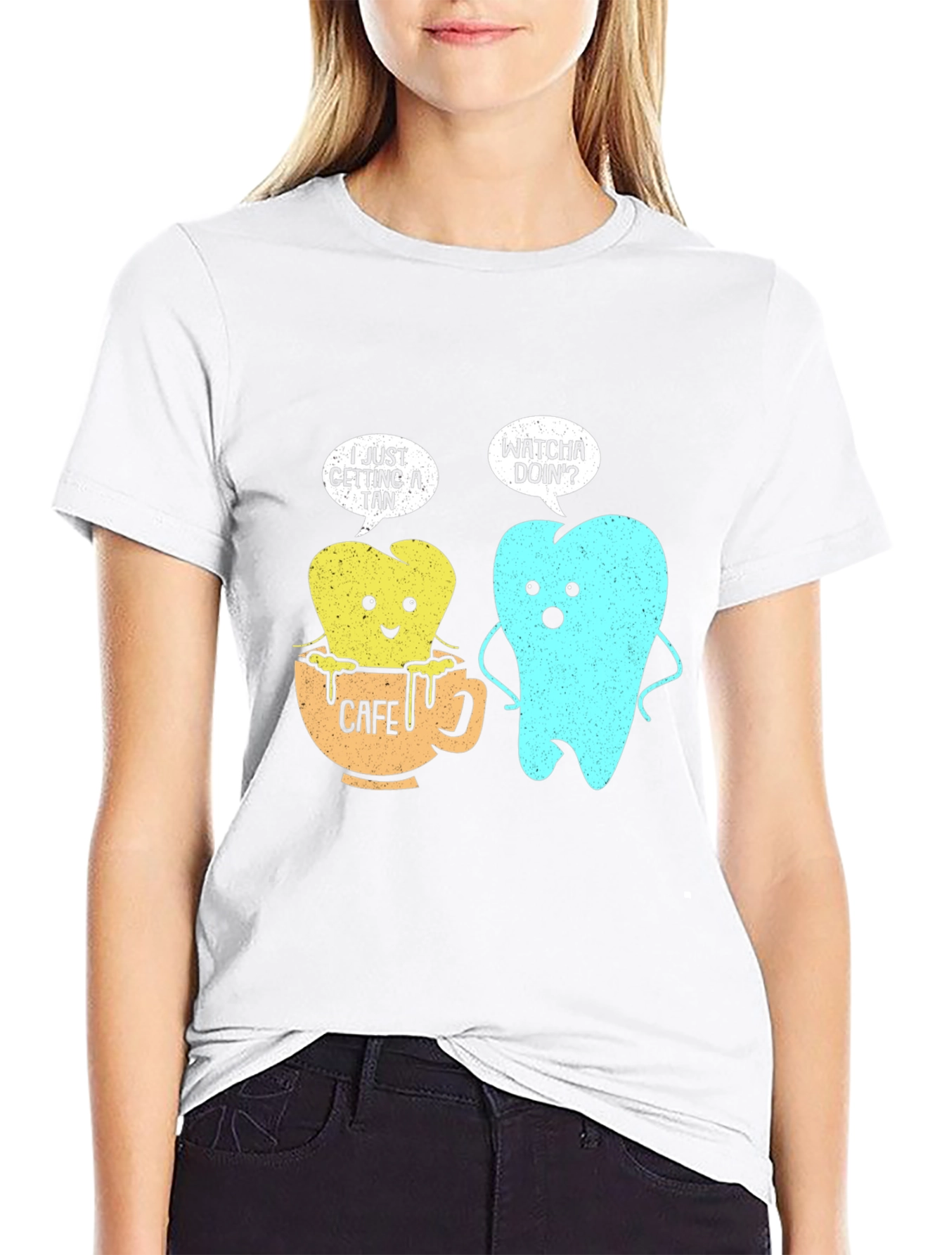 Funny Tooth Cafe Au Tan Graphic T-Shirt