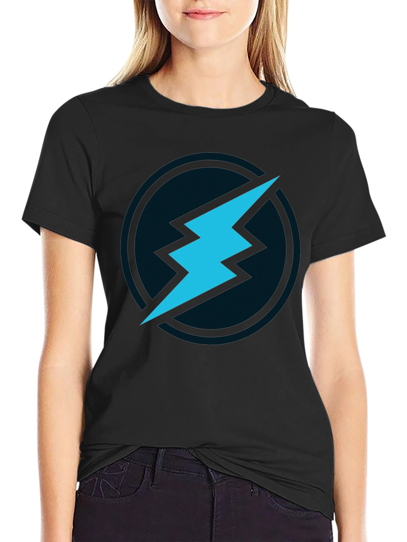 Electric Blue Bolt Tee - Stylish Graphic T-Shirt