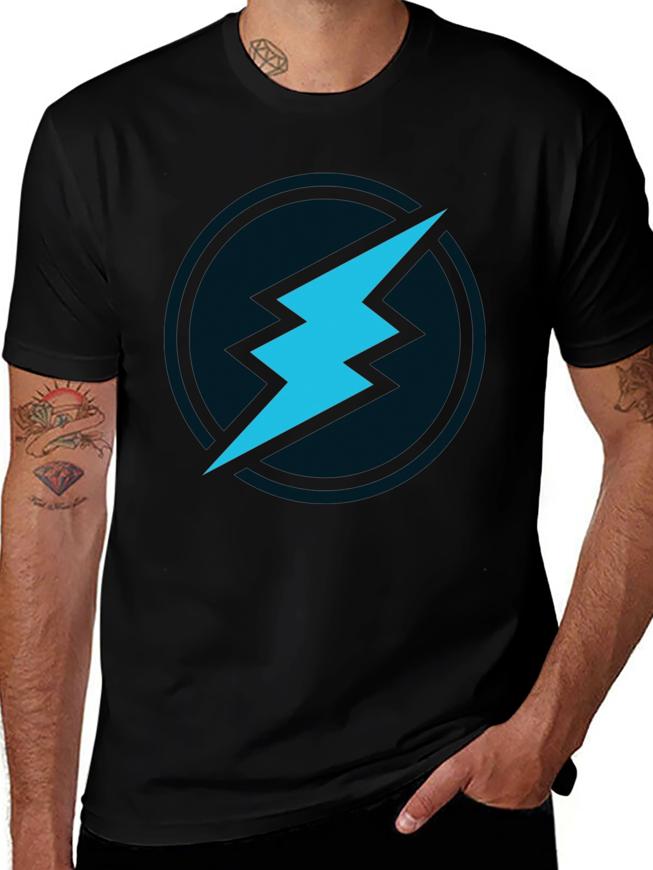 Electric Blue Bolt Tee - Stylish Graphic T-Shirt
