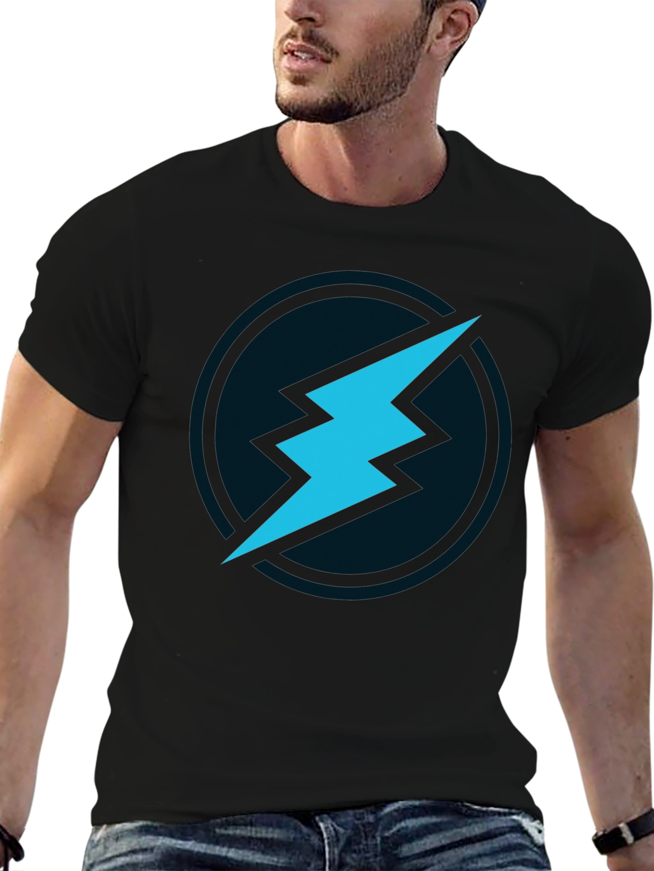 Electric Blue Bolt Tee - Stylish Graphic T-Shirt