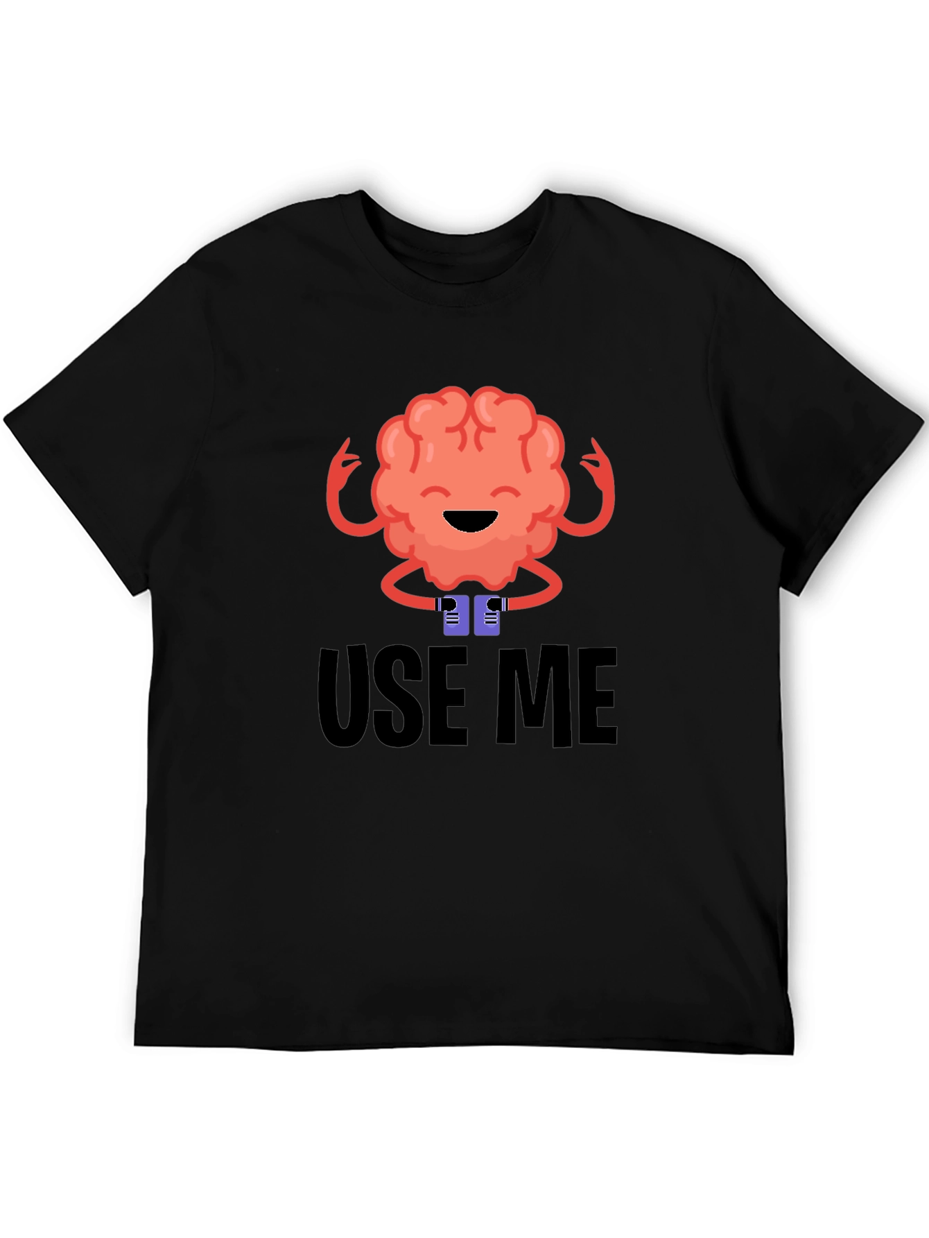 Use Me Brain Graphic Tee - Black Cotton T-Shirt