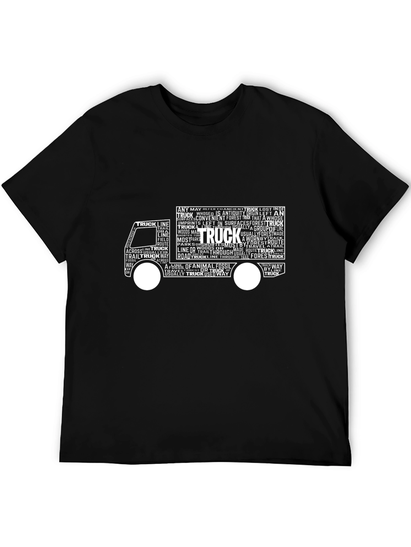 Truck Word Art Graphic Tee - Black