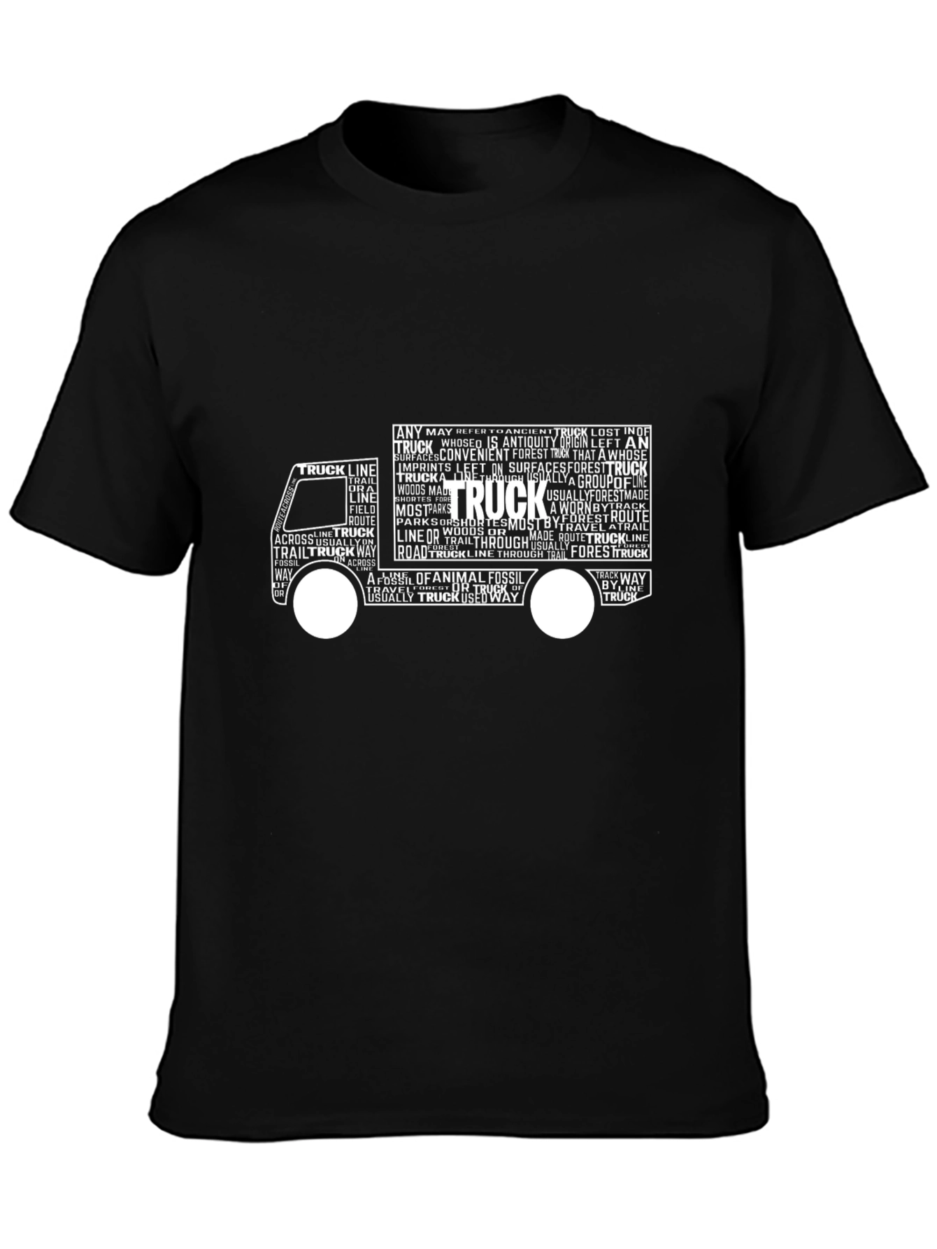 Truck Word Art Graphic Tee - Black