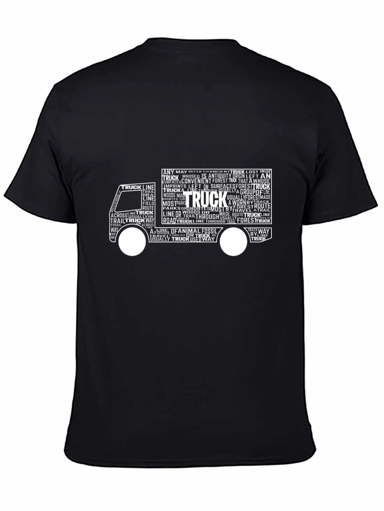 Truck Word Art Graphic Tee - Black