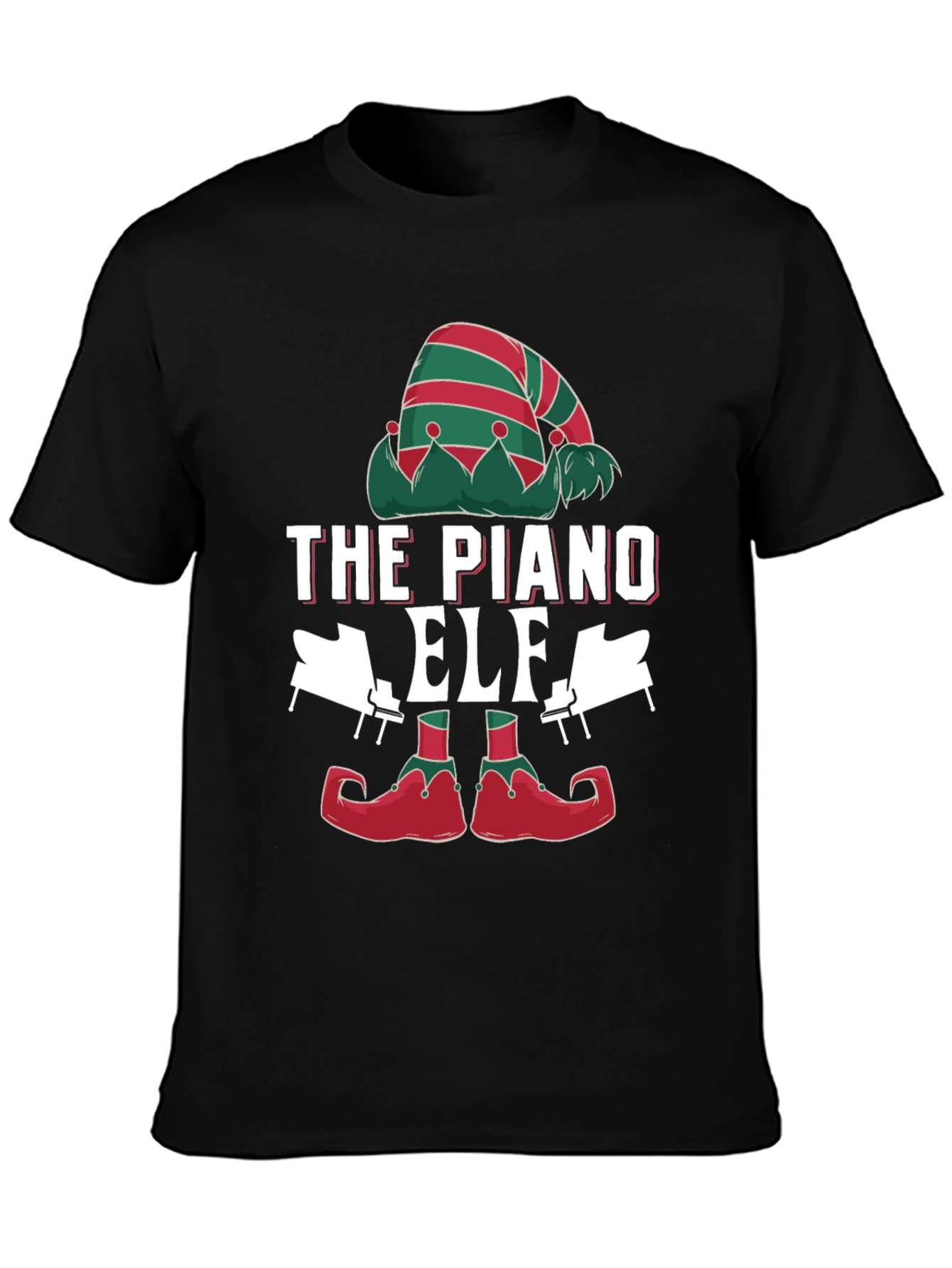 The Piano Elf Christmas T-Shirt
