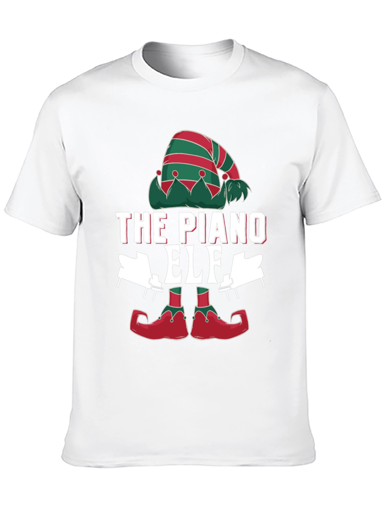 The Piano Elf Christmas T-Shirt