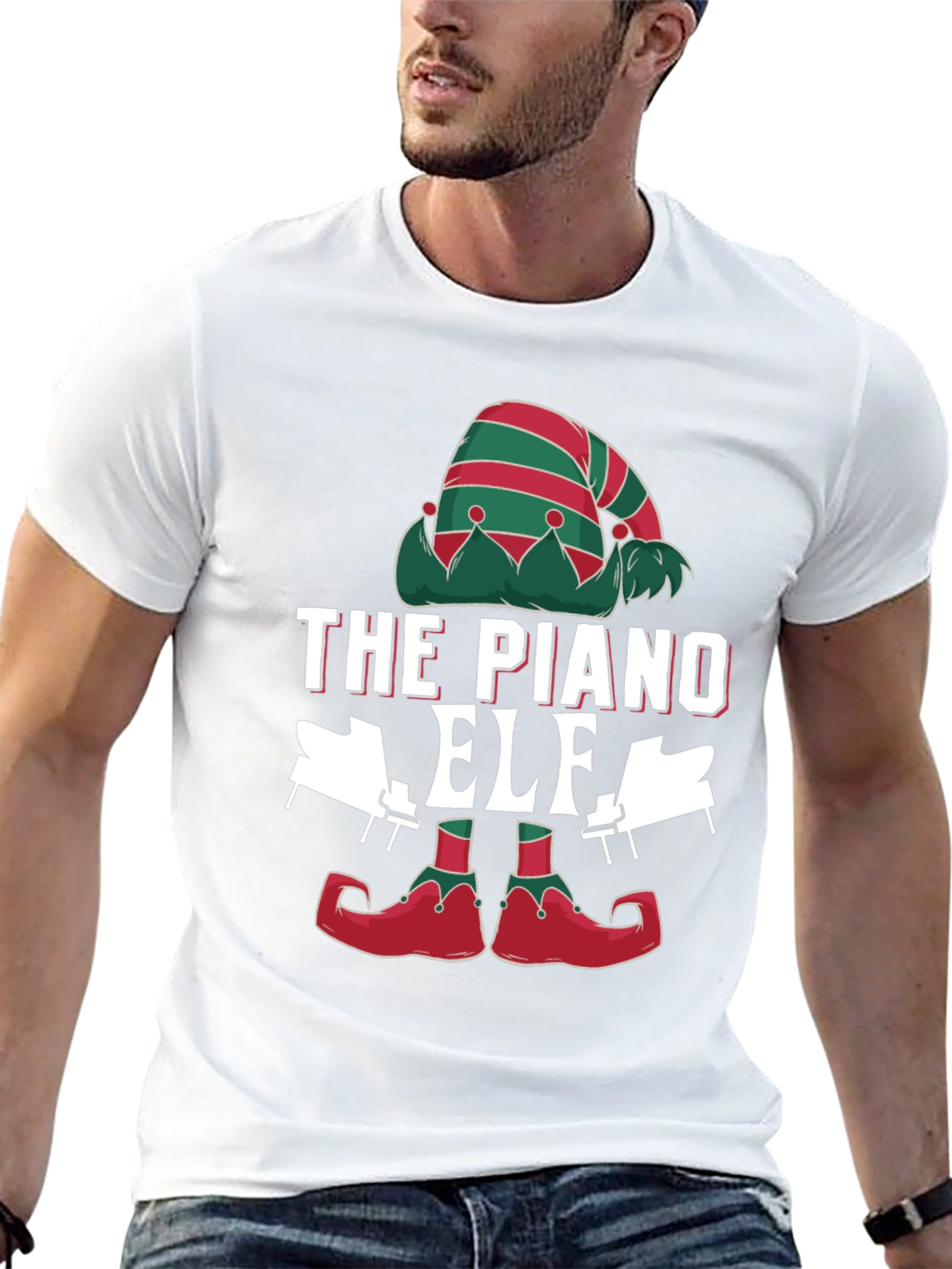 The Piano Elf Christmas T-Shirt