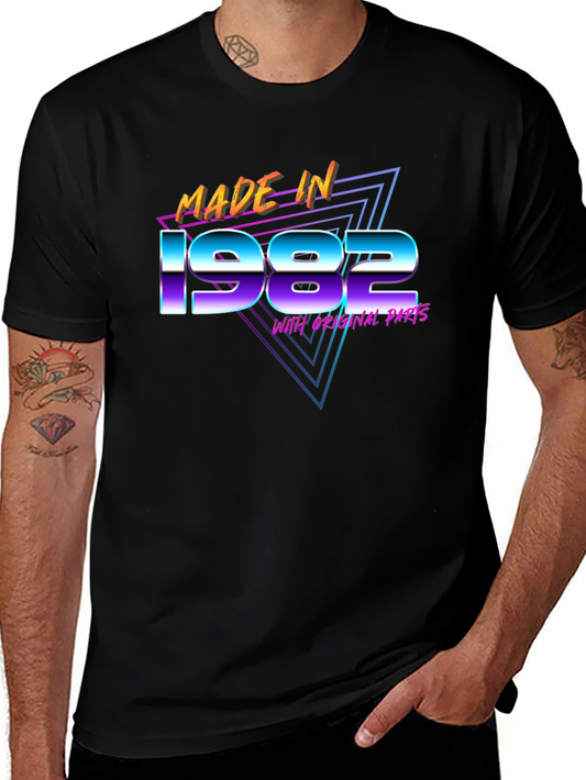 Made in 1982 Graphic T-Shirt Retro Birthday Tee