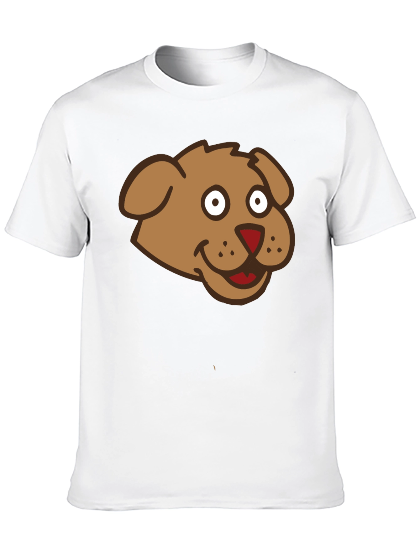 Cartoon Dog Face Black T-Shirt