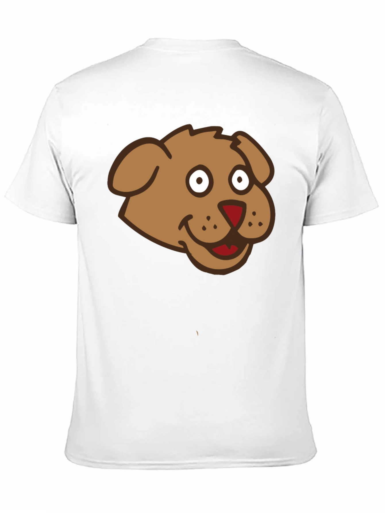 Cartoon Dog Face Black T-Shirt