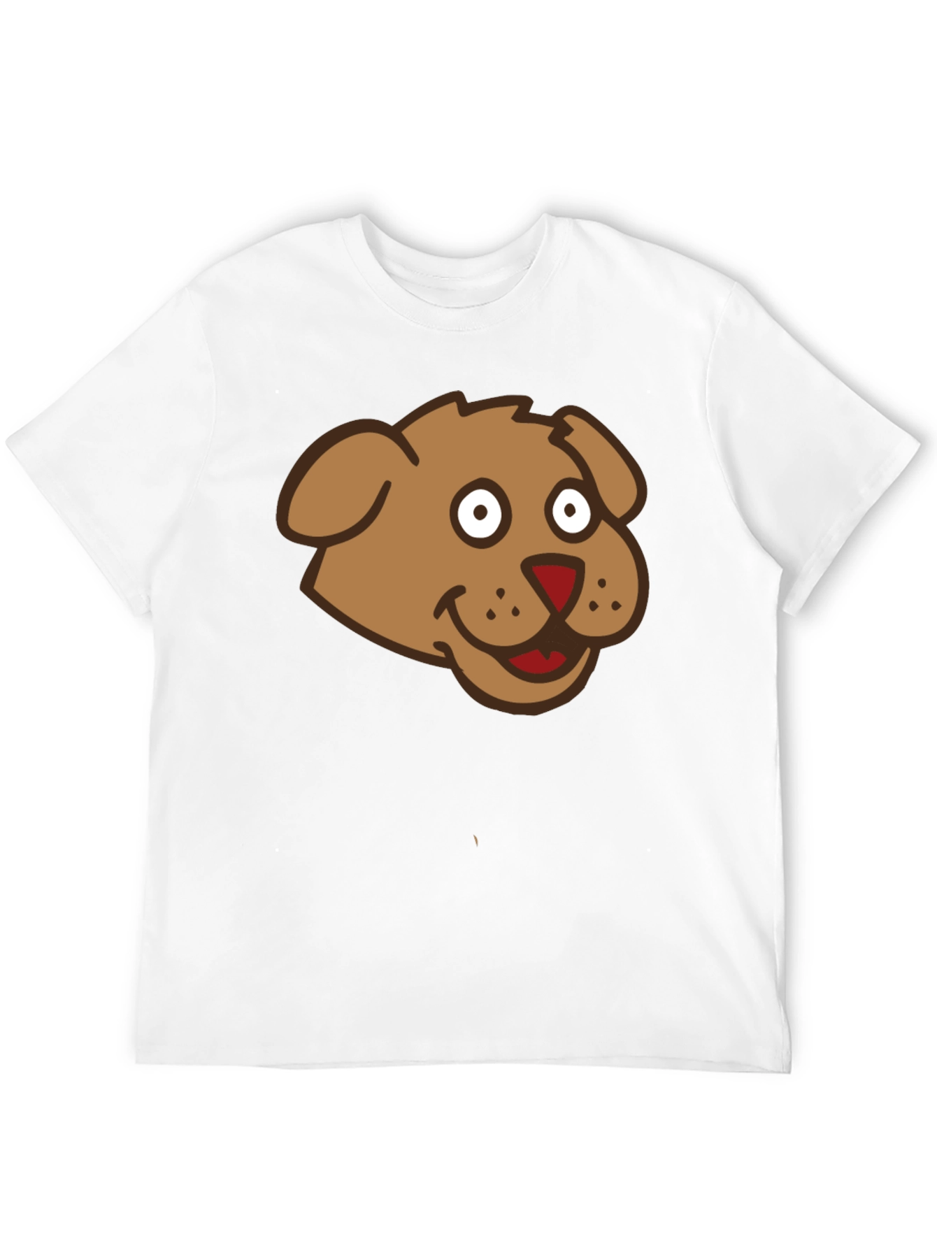 Cartoon Dog Face Black T-Shirt